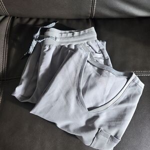 Jaanuu Gray Scrubs Set: Top & Jogger Pants